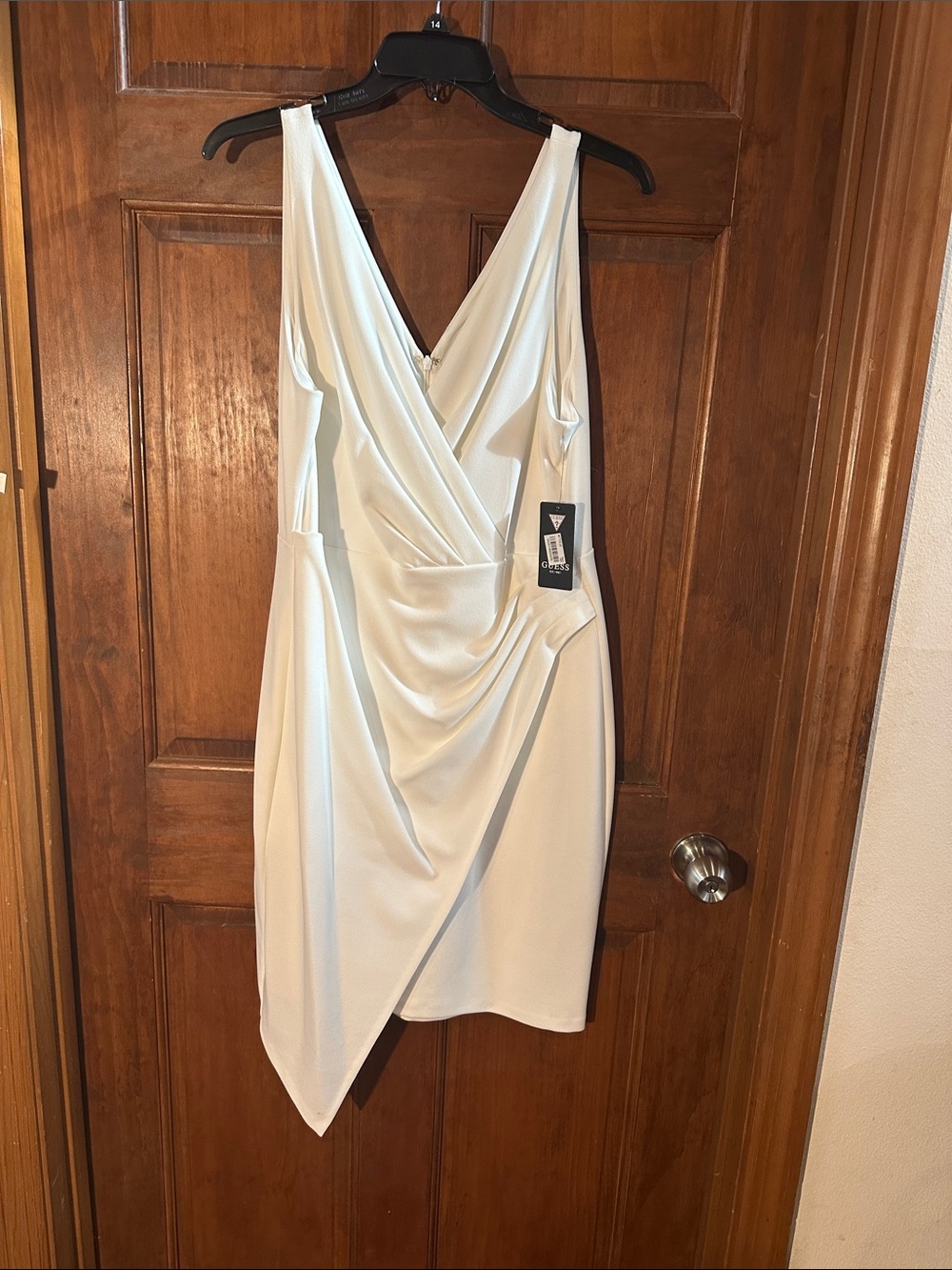Guess Ivory Draped Cocktail Dress